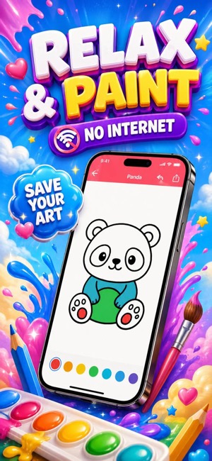 Relax and paint offline app poster